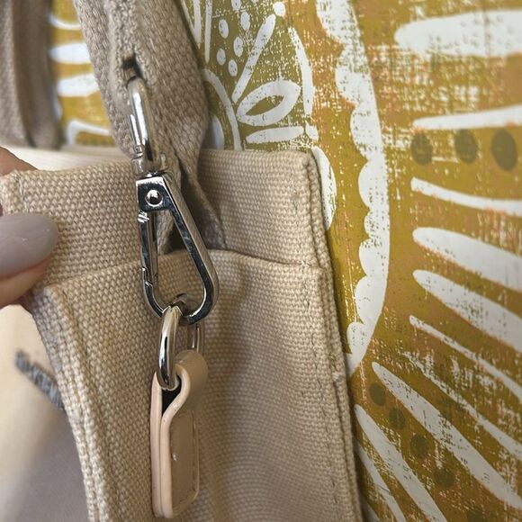 Brandon Blackwood ESR End Systemic Racism Canvas Beige Crossbody Mini Tote Bag - Picture 8 of 14